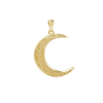 Celtic Crescent Moon 14K Yellow Gold Pendant GPD4201 - Jewelry